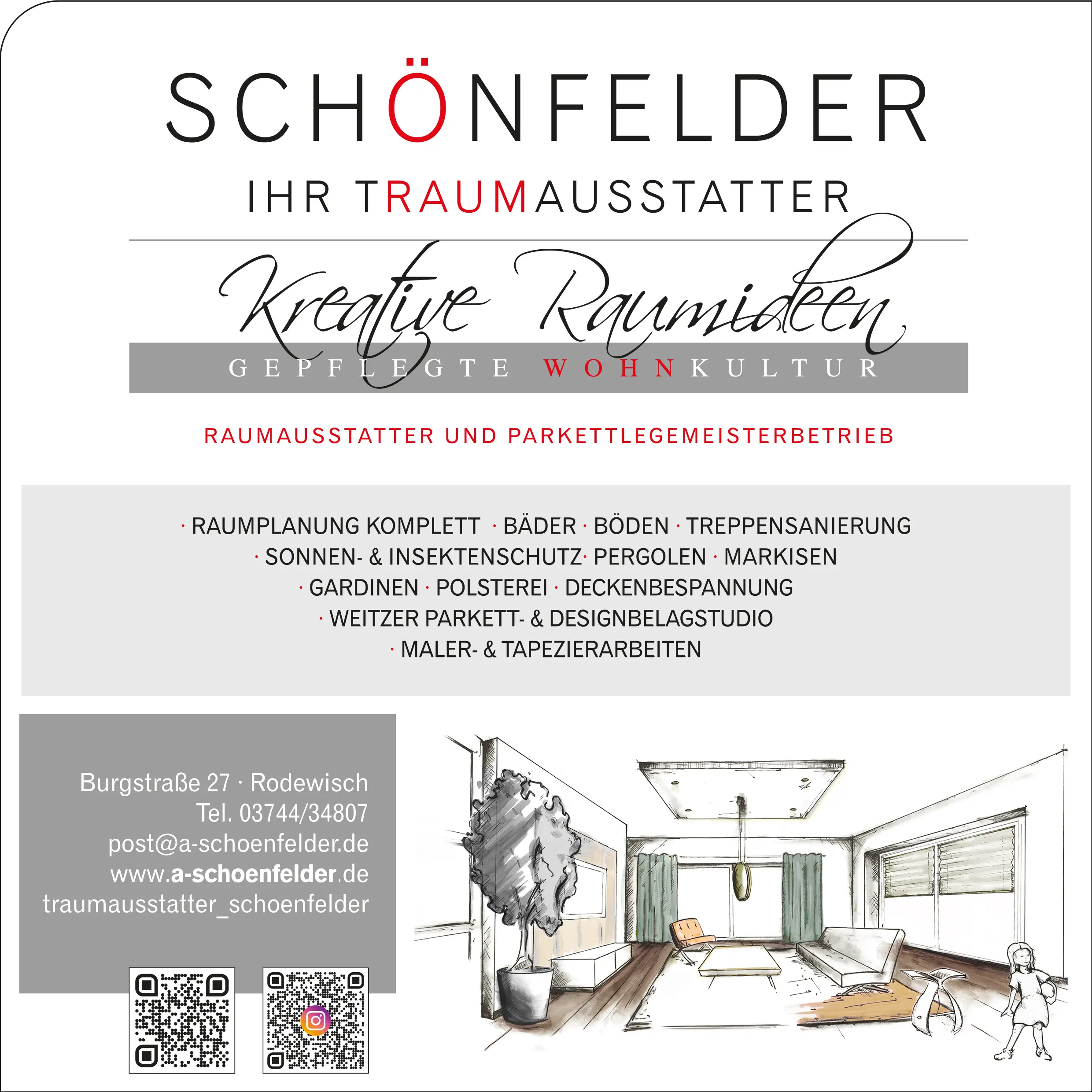 Banner der Raumausstattung André Schönfelder in Rodewisch